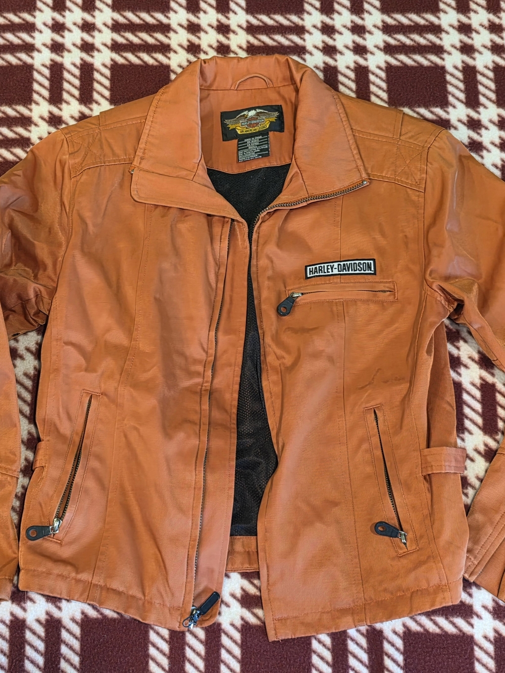 Harley-Davidson Orange Womens Small Motorcycle Jacket
